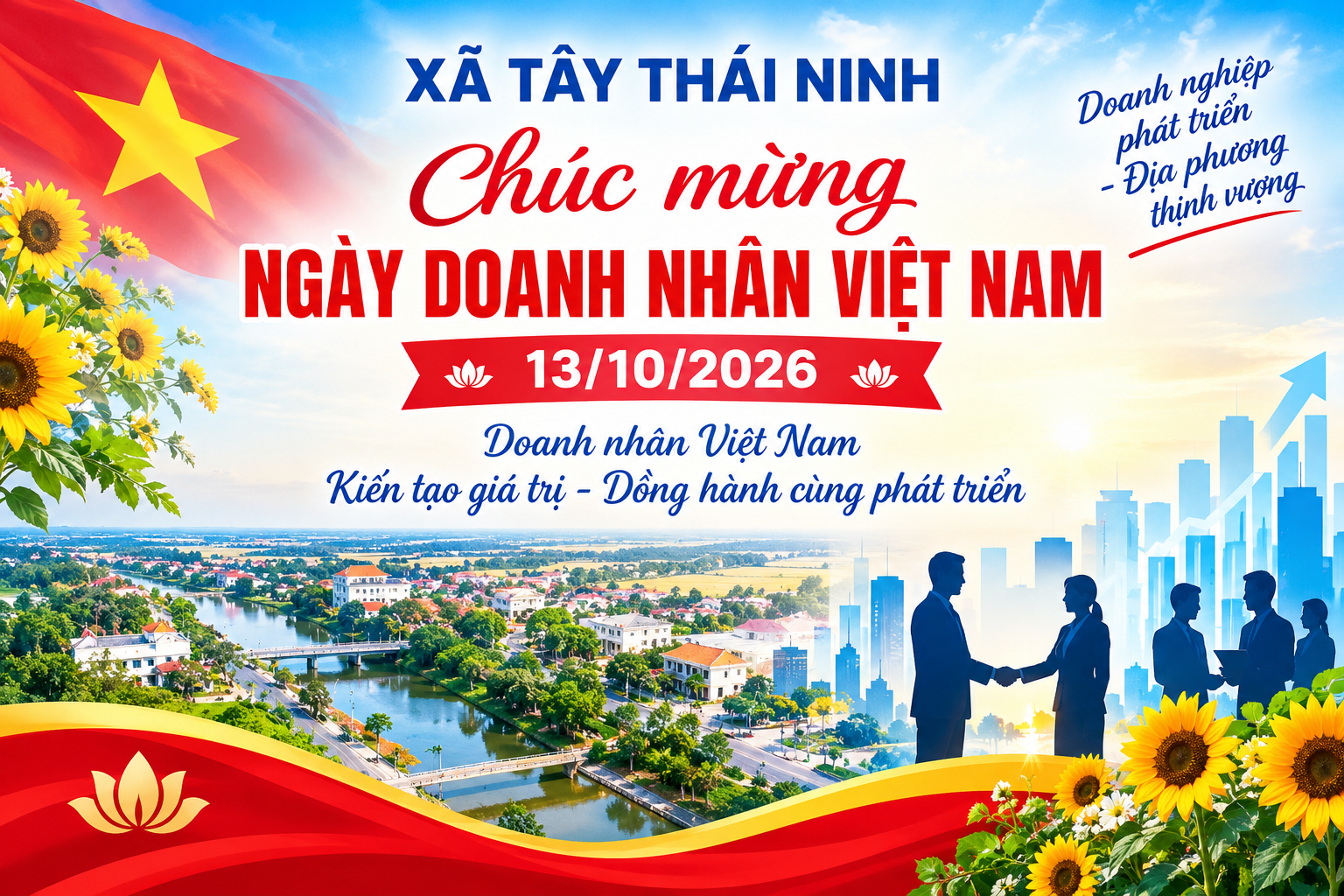 XÃ TÂY THÁI NINH HƯỞNG ỨNG NGÀY DOANH NHÂN VIỆT NAM 13/10 TÔN VINH DOANH NHÂN, ĐỒNG HÀNH CÙNG DOANH NGHIỆP PHÁT TRIỂN